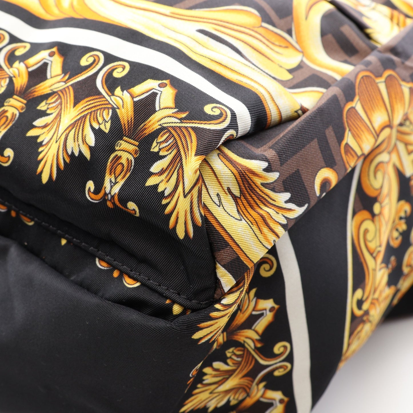 FENDI × VERSACE フェンダーチェ バックパック リュックサック ナイロン レザー ブラック マルチカラー フェンディ