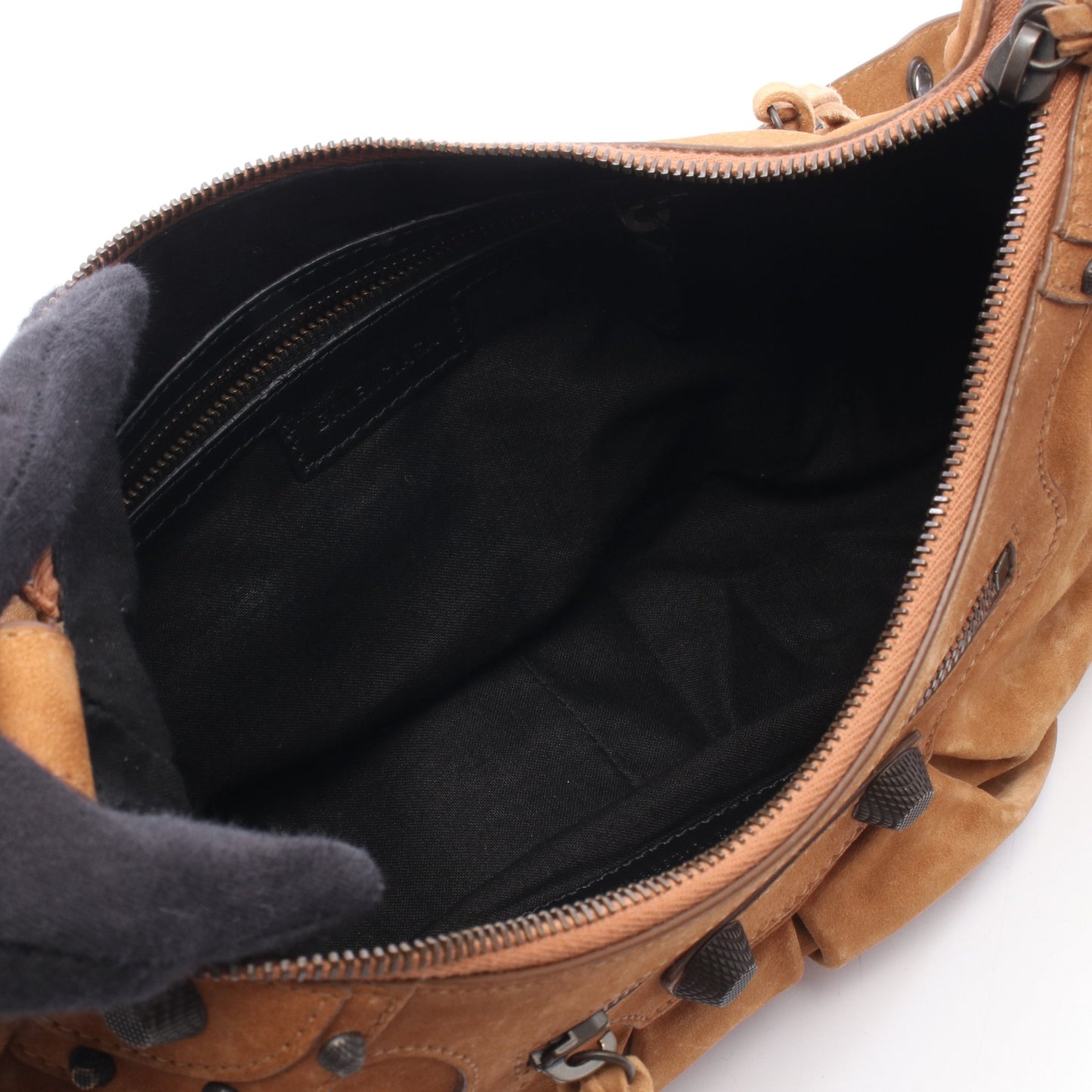 LE CAGOLE ルカゴール スモール ショルダーバッグ スエード ブラウン バレンシアガ