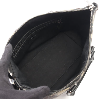 Weekender ウィークエンダー 25 マキシオブリーク 2WAY ハンドバッグ キャンバス レザー ベージュ ブラック クリスチャンディオール