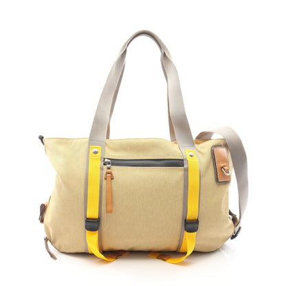 Eye LOEWE Nature ELN 2WAY ショルダーバッグ トートバッグ キャンバス レザー ベージュ マルチカラー ロエベ