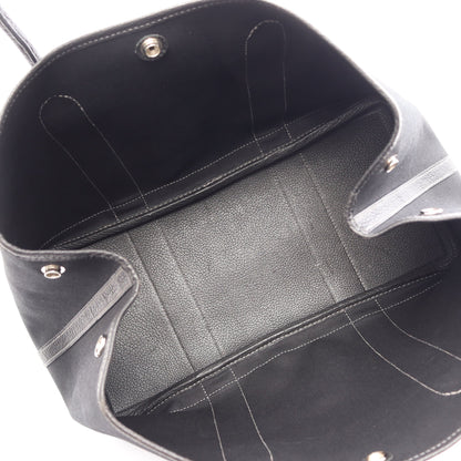 ガーデンパーティPM ハンドバッグ トートバッグ トワルオフィシエ レザー ブラック シルバー金具 □G刻印 エルメス