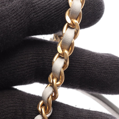 マトラッセ チェーンショルダーバッグ レザー グレー ゴールド金具 シャネル