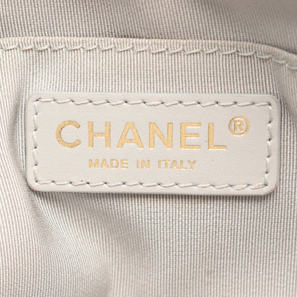 マトラッセ チェーンショルダーバッグ レザー グレー ゴールド金具 シャネル