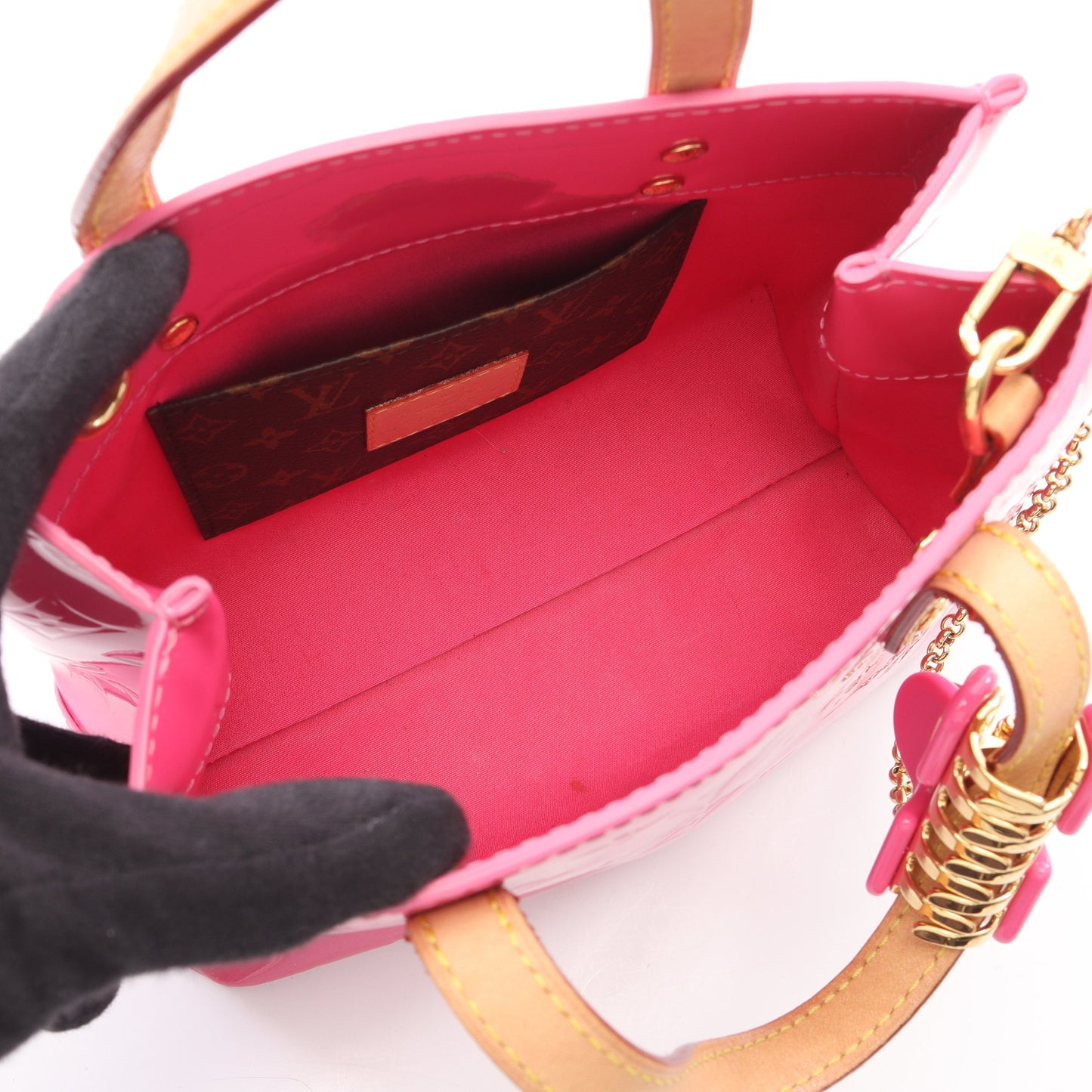 リードPM モノグラムヴェルニ ネオンピンク 2WAY ハンドバッグ レザー ピンク ルイヴィトン