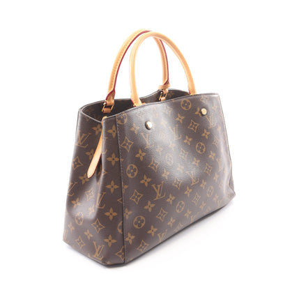 モンテーニュMM モノグラム 2WAY ハンドバッグ PVC レザー ブラウン ルイヴィトン バッグ LOUIS VUITTON