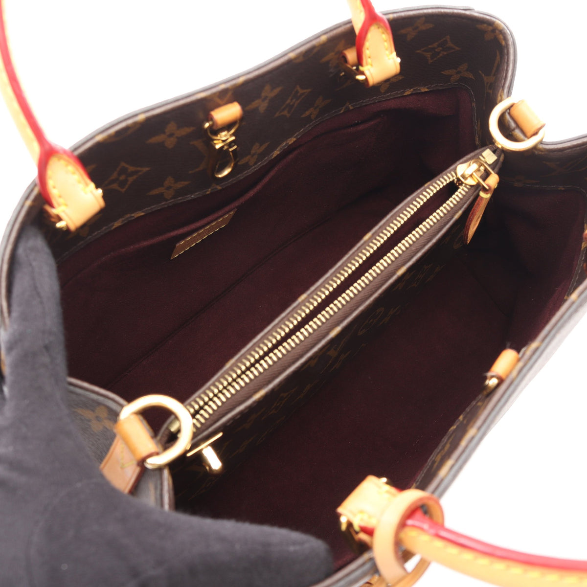 モンテーニュMM モノグラム 2WAY ハンドバッグ PVC レザー ブラウン ルイヴィトン バッグ LOUIS VUITTON