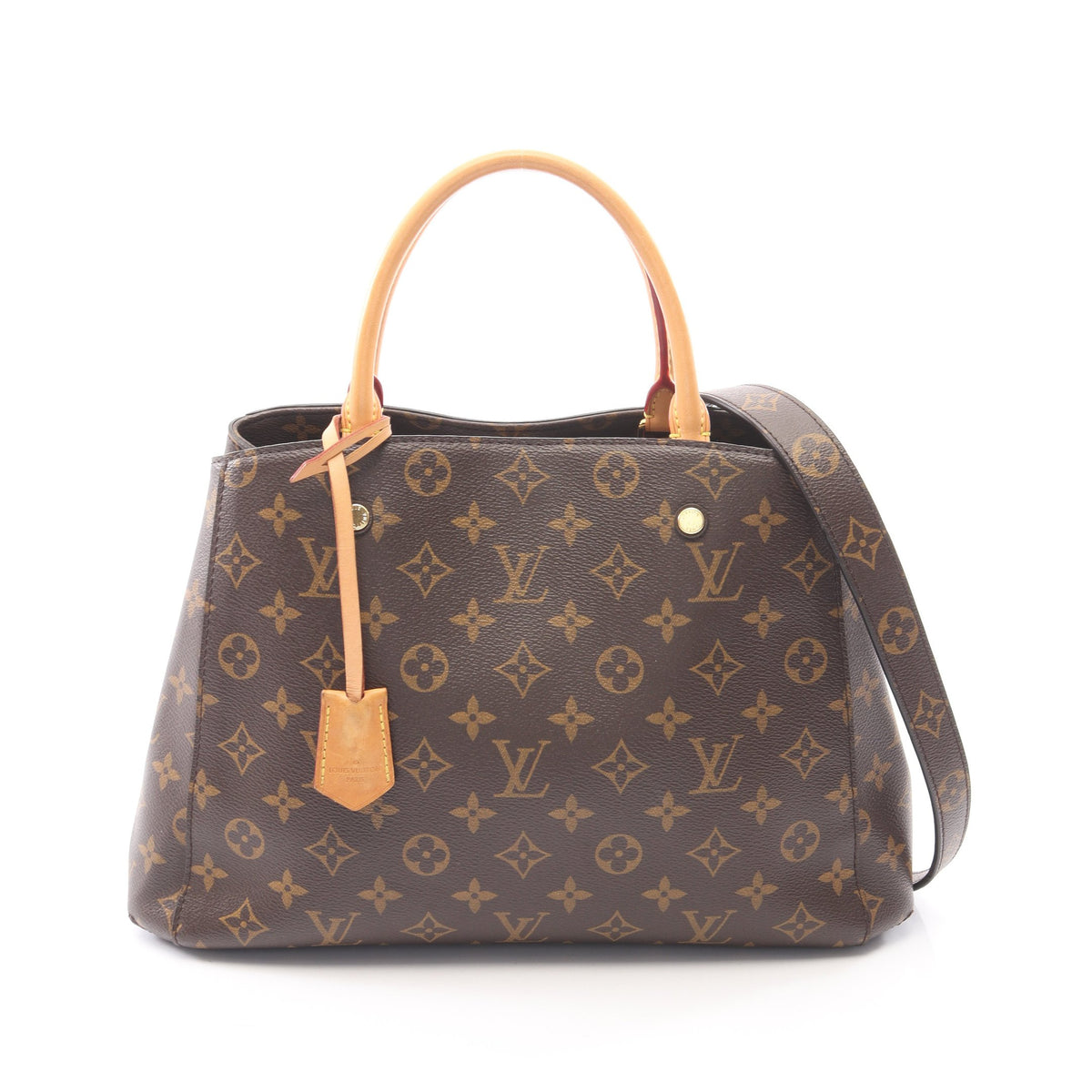 モンテーニュMM モノグラム 2WAY ハンドバッグ PVC レザー ブラウン ルイヴィトン バッグ LOUIS VUITTON
