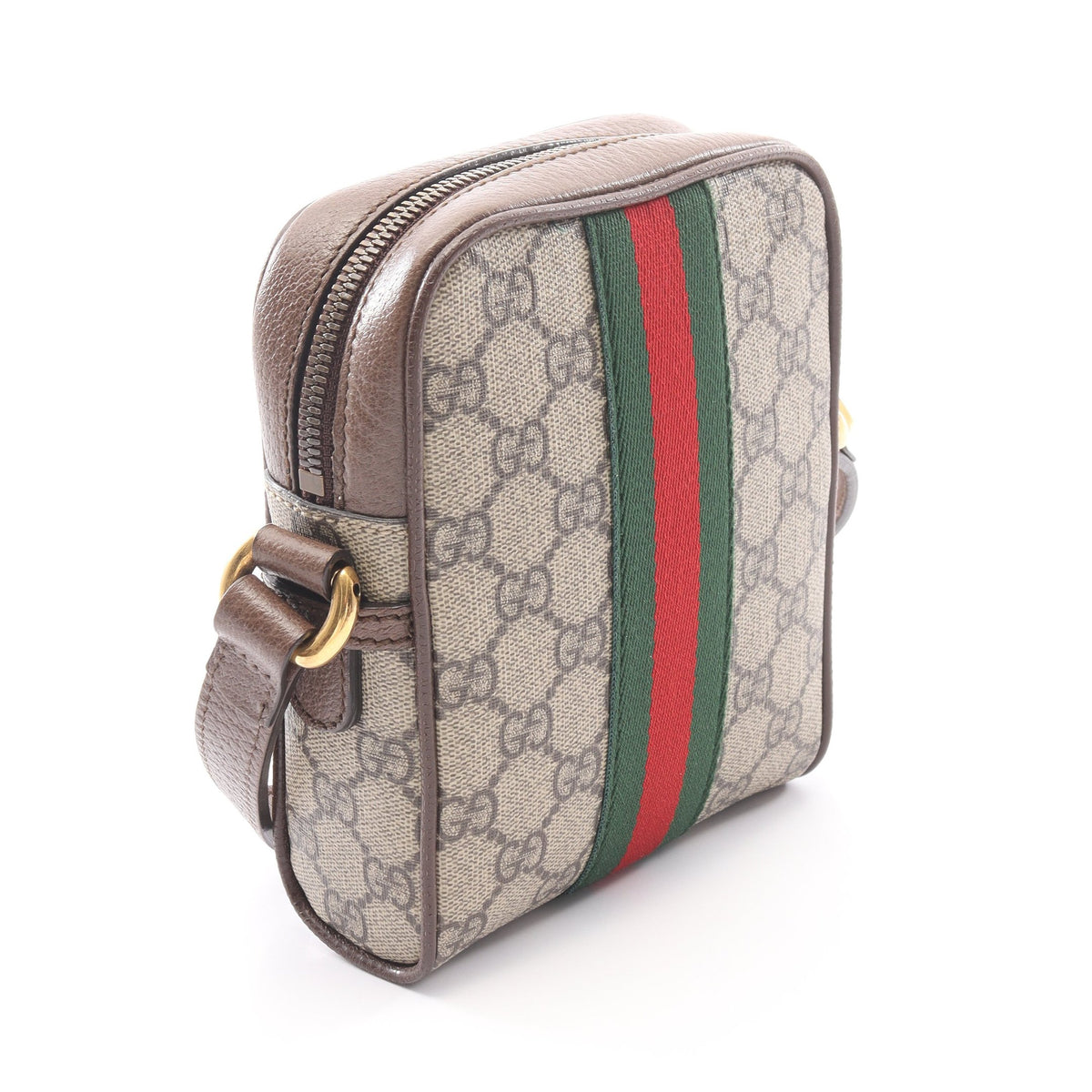 オフィディア GGスプリーム ショルダーバッグ PVC レザー ベージュ ダークブラウン マルチカラー グッチ バッグ GUCCI
