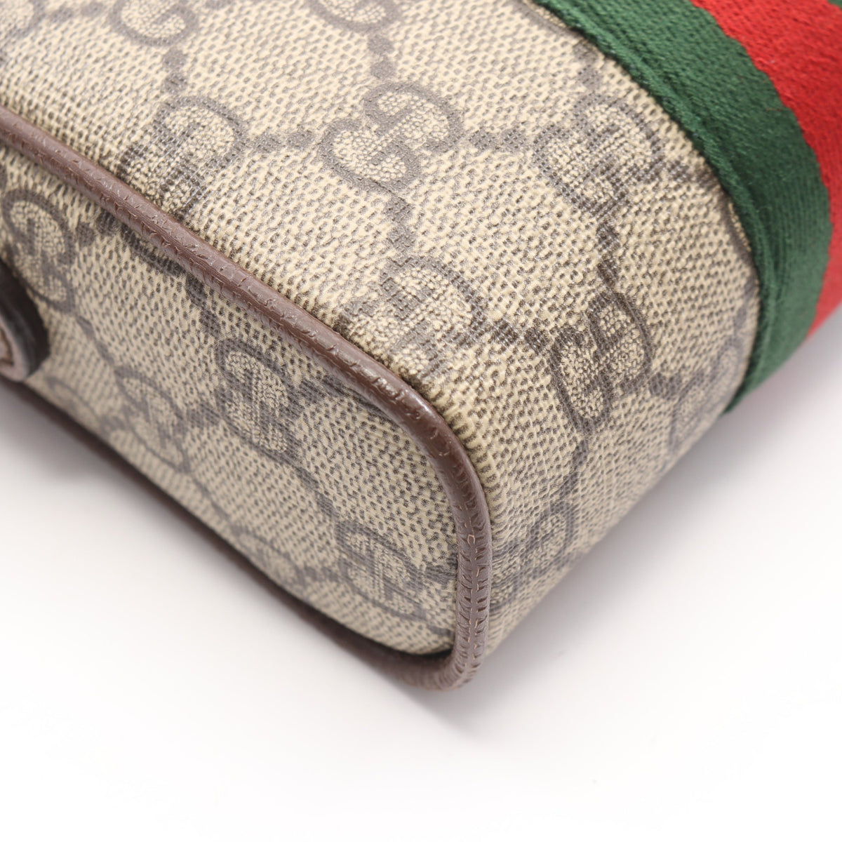 オフィディア GGスプリーム ショルダーバッグ PVC レザー ベージュ ダークブラウン マルチカラー グッチ バッグ GUCCI