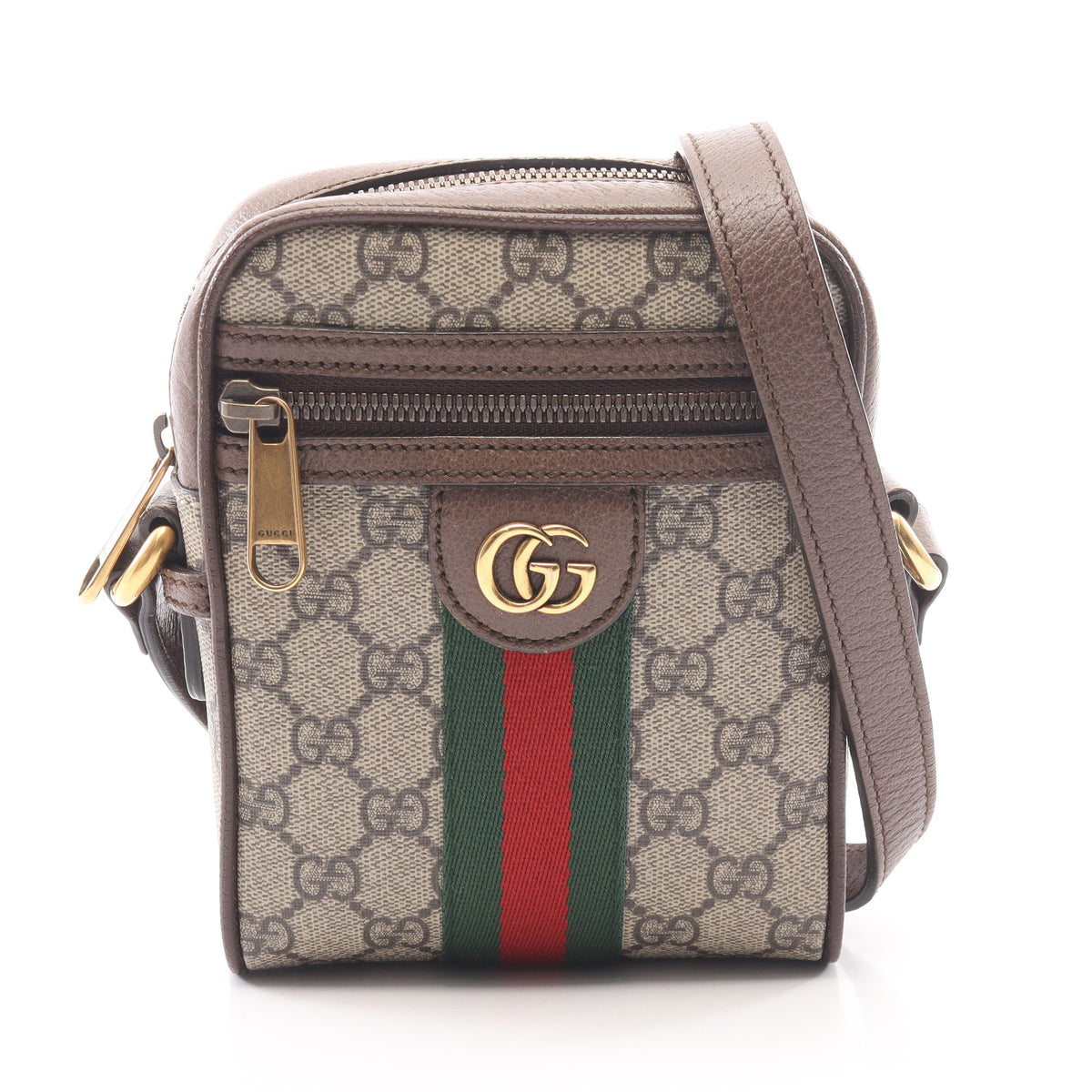 オフィディア GGスプリーム ショルダーバッグ PVC レザー ベージュ ダークブラウン マルチカラー グッチ バッグ GUCCI