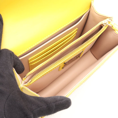 セルペンティ スモール チェーンショルダー チェーンショルダーバッグ ガルーシャ レザー イエロー ブルガリ バッグ BVLGARI