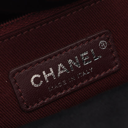 マトラッセ 2WAY チェーンショルダーバッグ チェーントートバッグ キャビアスキン ブラック シルバー金具 シャネル