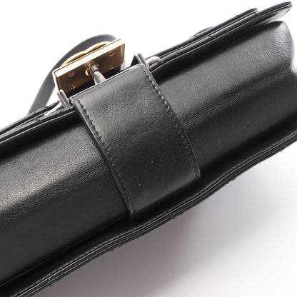 マトラッセ 2WAY チェーンショルダーバッグ レザー ブラック コンビ金具 シャネル