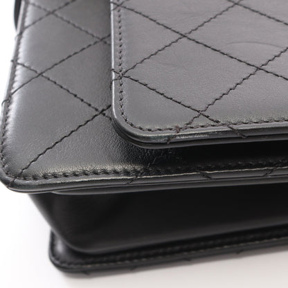 マトラッセ 2WAY チェーンショルダーバッグ レザー ブラック コンビ金具 シャネル