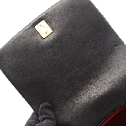 マトラッセ チェーンショルダーバッグ ラムスキン ブラック ゴールド金具 シャネル バッグ CHANEL