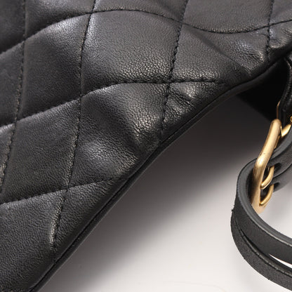 マトラッセ チェーンショルダーバッグ ラムスキン ブラック ゴールド金具 シャネル バッグ CHANEL