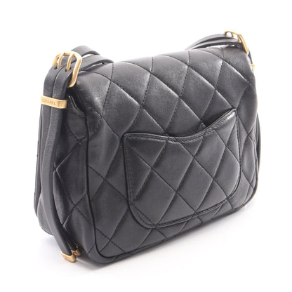 マトラッセ チェーンショルダーバッグ ラムスキン ブラック ゴールド金具 シャネル バッグ CHANEL
