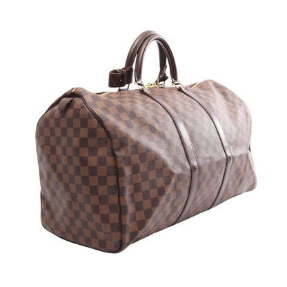 キーポル50 ダミエエベヌ ボストンバッグ PVC レザー ブラウン ルイヴィトン バッグ LOUIS VUITTON