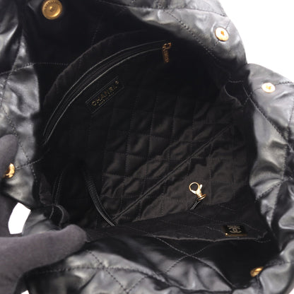 マトラッセ シャネル22 スモール チェーンショルダーバッグ レザー ブラック ゴールド金具 シャネル