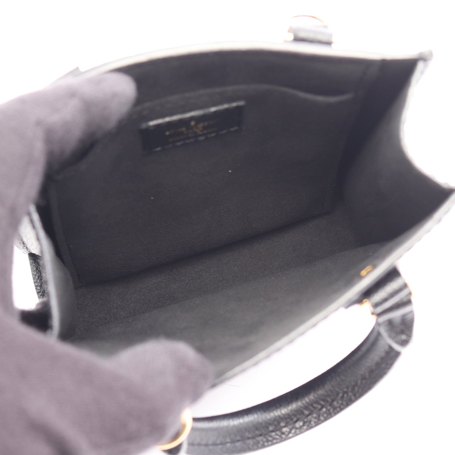 プティット サックプラ モノグラムアンプラント ノワール 2WAY ハンドバッグ レザー ブラック ルイヴィトン