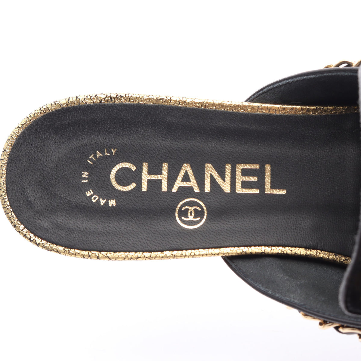 ココマーク ポインテッドトゥ ミュール サンダル レザー ブラック シャネル シューズ CHANEL