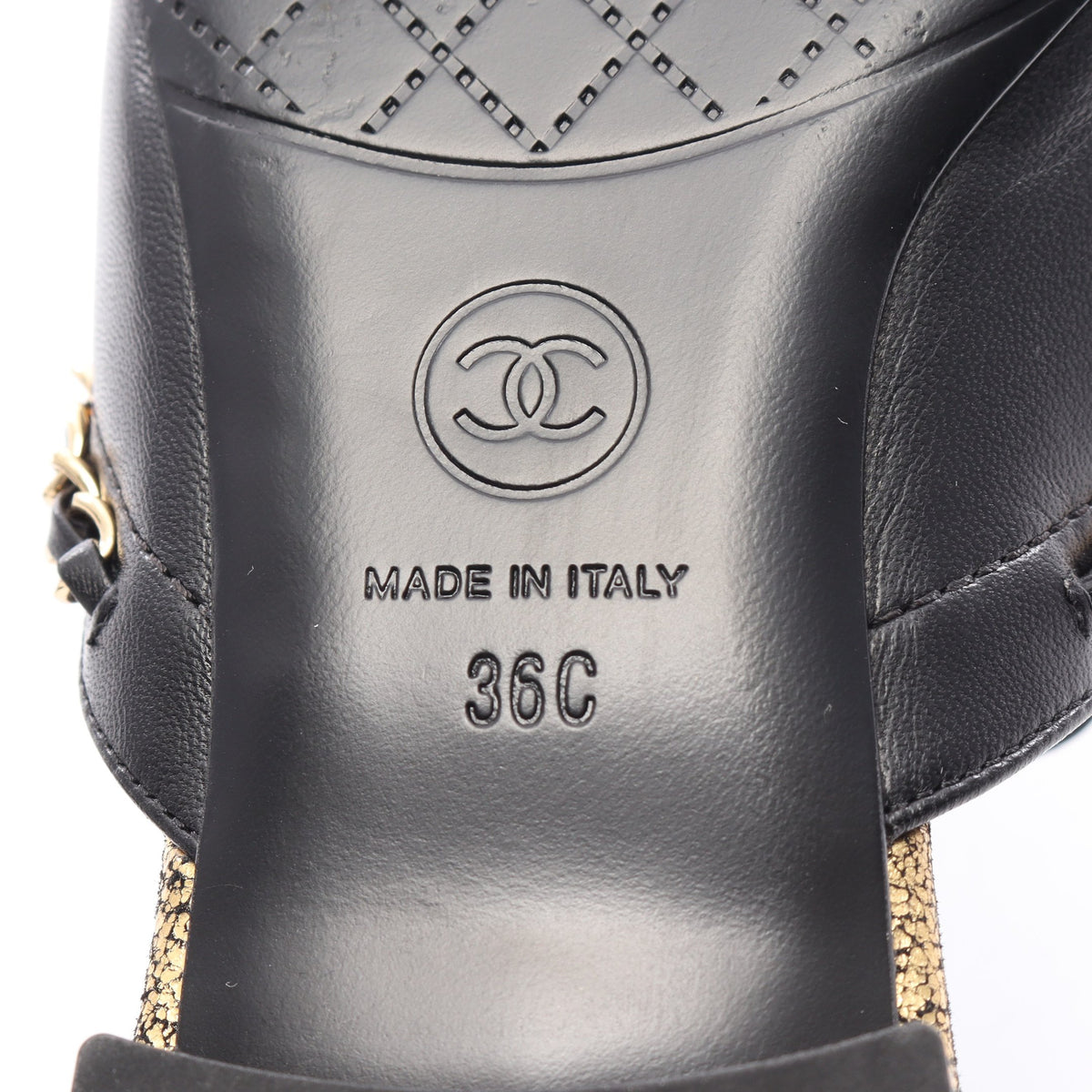 ココマーク ポインテッドトゥ ミュール サンダル レザー ブラック シャネル シューズ CHANEL