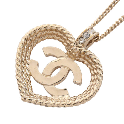 ココマーク ハート ネックレス GP ラインストーン ゴールド クリア B24P シャネル アクセサリー CHANEL