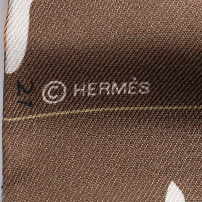 ツイリー HERMES PARADE リボン スカーフ シルク ブラウン マルチカラー エルメス 財布・小物 HERMES