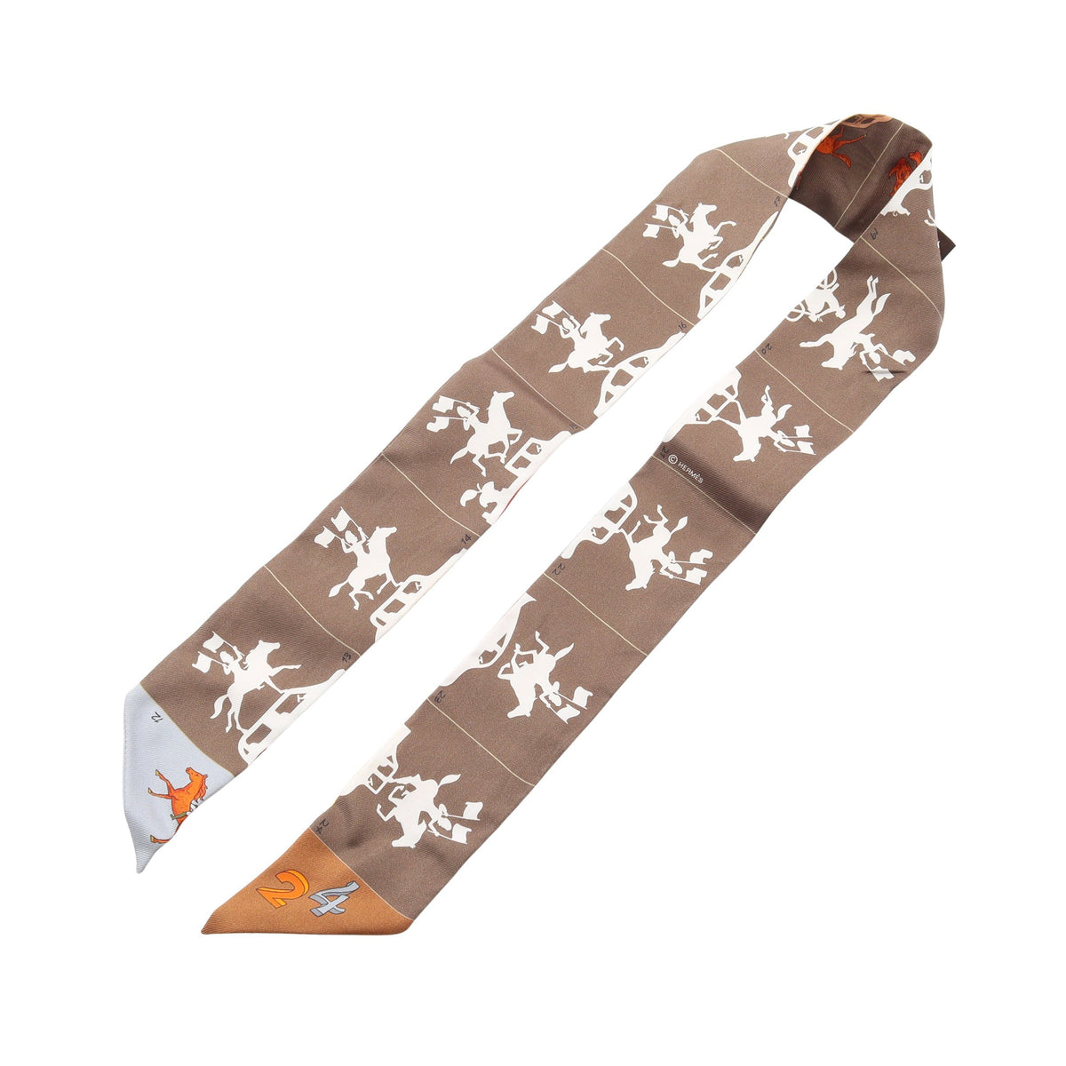 ツイリー HERMES PARADE リボン スカーフ シルク ブラウン マルチカラー エルメス 財布・小物 HERMES