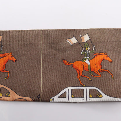ツイリー HERMES PARADE リボン スカーフ シルク ブラウン マルチカラー エルメス 財布・小物 HERMES
