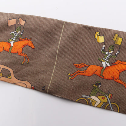 ツイリー HERMES PARADE リボン スカーフ シルク ブラウン マルチカラー エルメス 財布・小物 HERMES