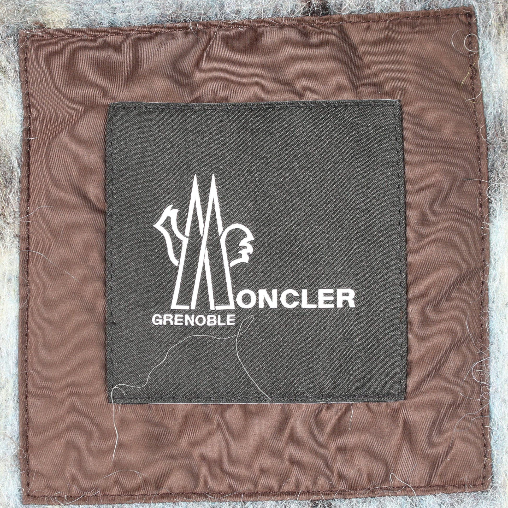 ポンチョ モヘヤ アルパカ ウール ブルー ダークブラウン モンクレールグルノーブル アウター MONCLER GRENOBLE
