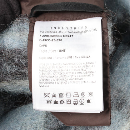 ポンチョ モヘヤ アルパカ ウール ブルー ダークブラウン モンクレールグルノーブル アウター MONCLER GRENOBLE