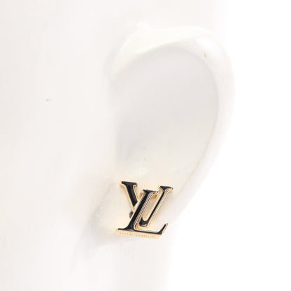 LV アイコニック エナメル ピアス GP ゴールド ブラック ルイヴィトン