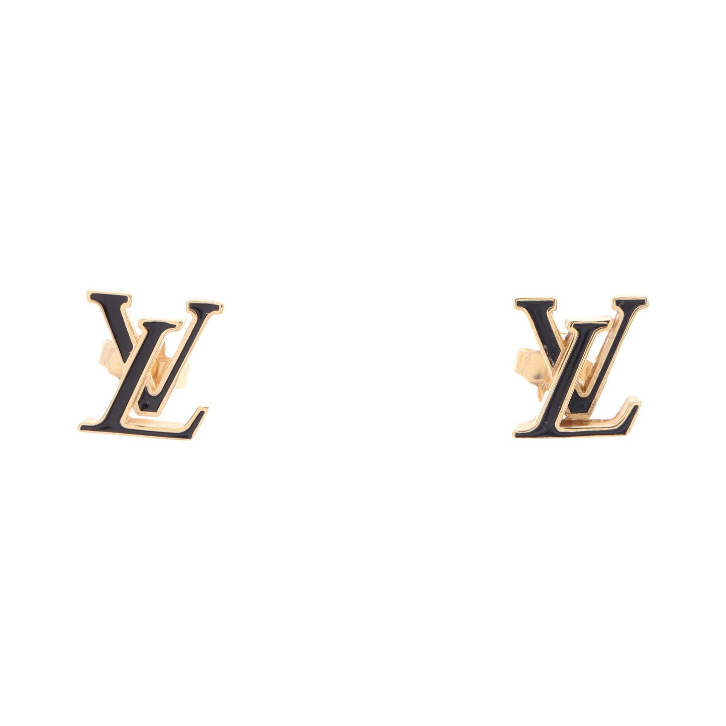 LV アイコニック エナメル ピアス GP ゴールド ブラック ルイヴィトン