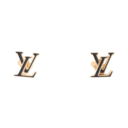LV アイコニック エナメル ピアス GP ゴールド ブラック ルイヴィトン