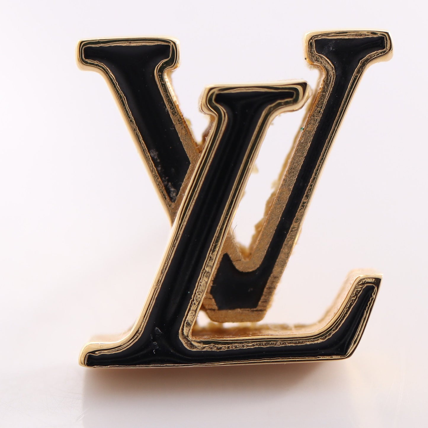 LV アイコニック エナメル ピアス GP ゴールド ブラック ルイヴィトン