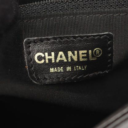 チョコバー ショルダーバッグ ラムスキン ブラック ゴールド金具 シャネル