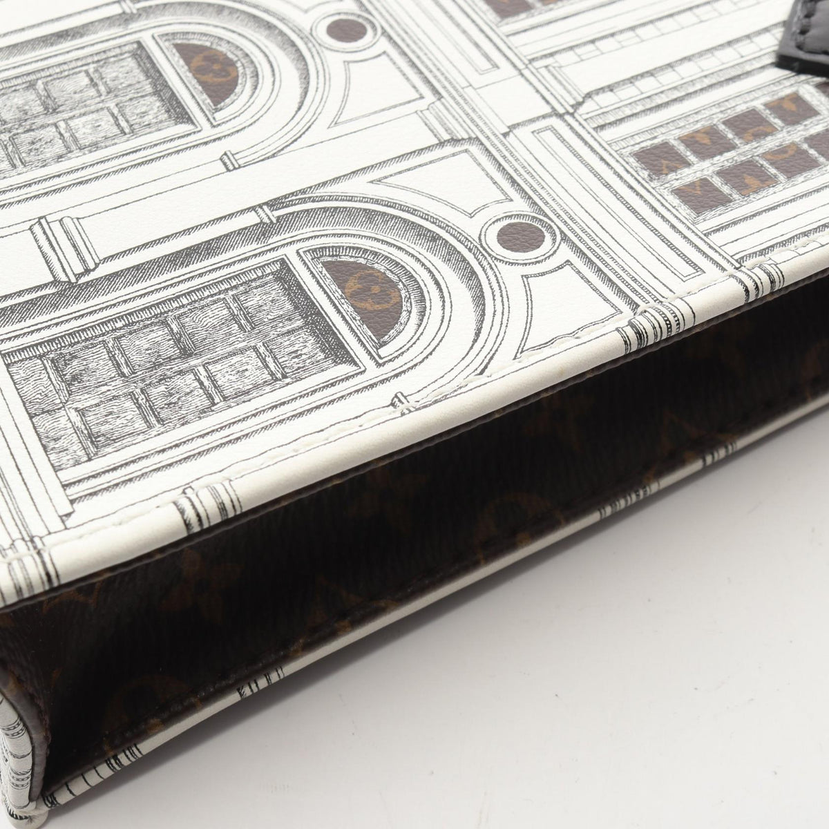 LOUIS VUITTON × FORNASETTI プティット サックプラ モノグラム 2WAY ハンドバッグ PVC レザー ホワイト ブラウン ブラック ルイヴィトン