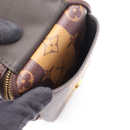LOUIS VUITTON × NIGO ダブル フォンポーチ モノグラムストライプ ショルダーバッグ PVC レザー ブラウン ルイヴィトン