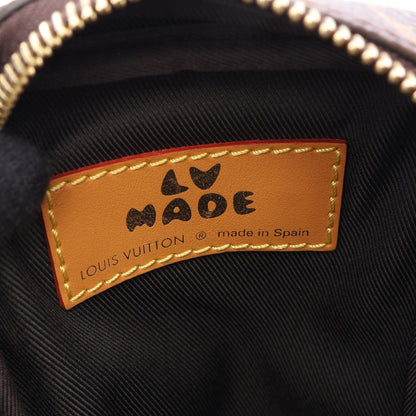 LOUIS VUITTON × NIGO ダブル フォンポーチ モノグラムストライプ ショルダーバッグ PVC レザー ブラウン ルイヴィトン