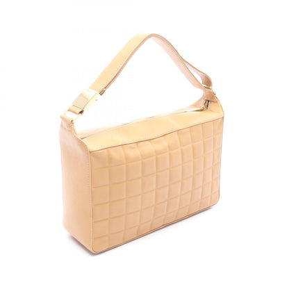 チョコバー ココマーク ショルダーバッグ レザー イエローブラウン ゴールド金具 シャネル