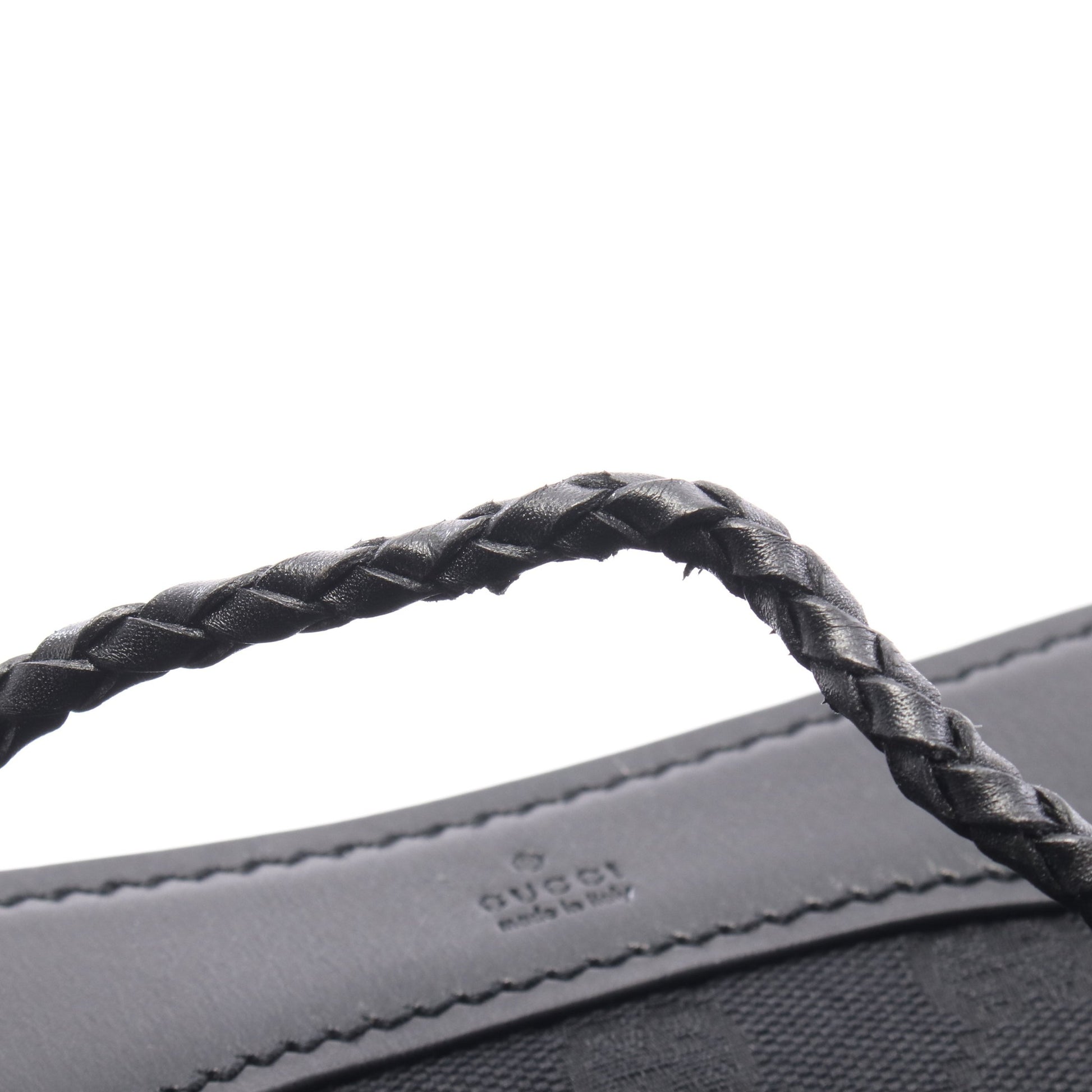ショルダーバッグ キャンバス レザー ブラック グッチ バッグ GUCCI