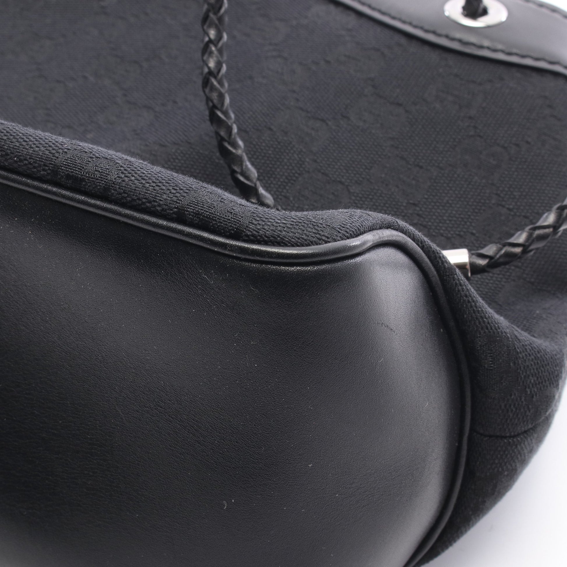 ショルダーバッグ キャンバス レザー ブラック グッチ バッグ GUCCI
