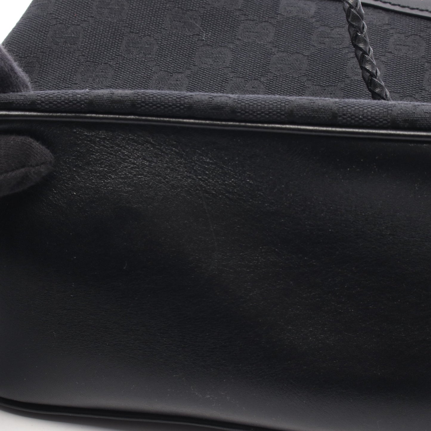 ショルダーバッグ キャンバス レザー ブラック グッチ バッグ GUCCI