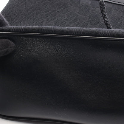 ショルダーバッグ キャンバス レザー ブラック グッチ バッグ GUCCI