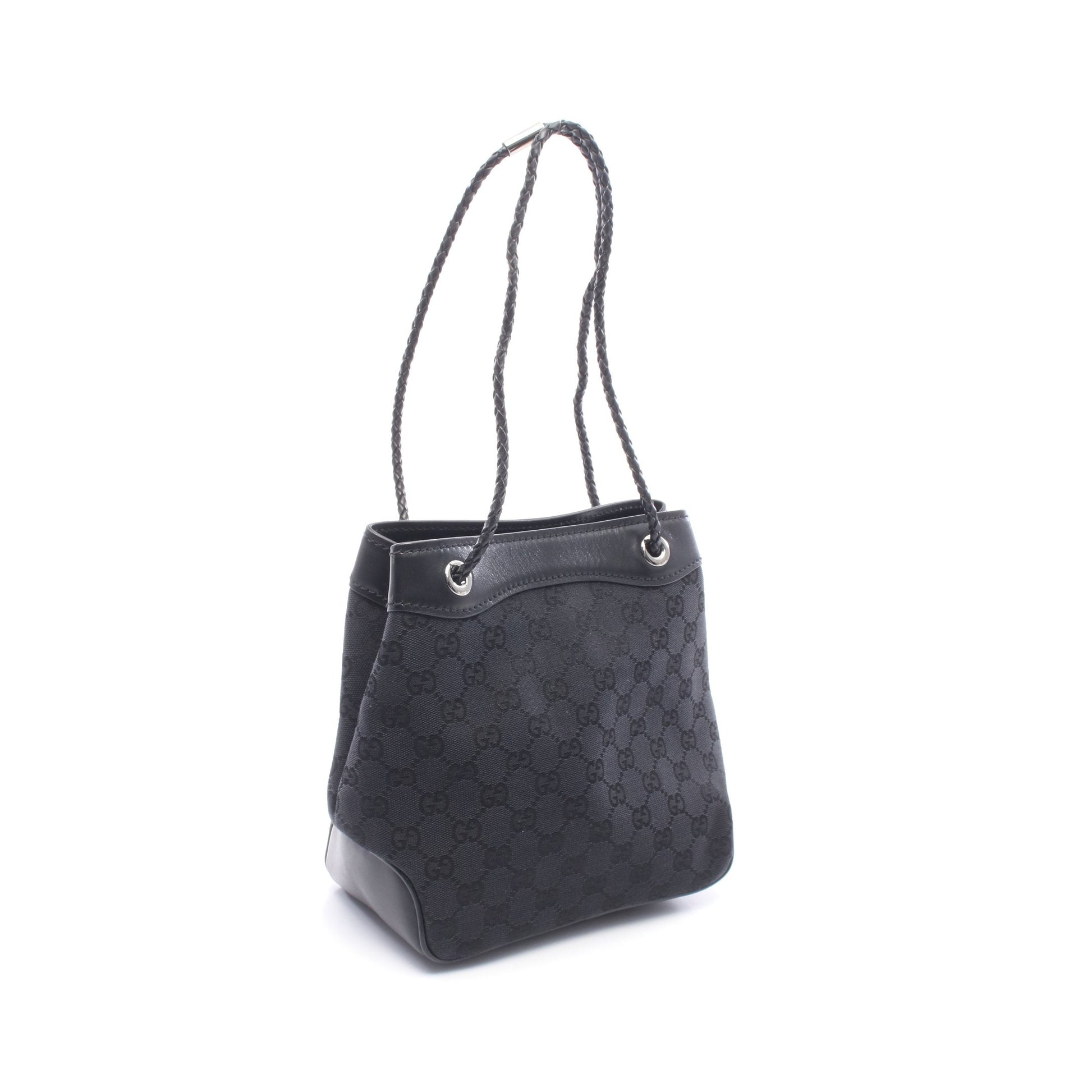 ショルダーバッグ キャンバス レザー ブラック グッチ バッグ GUCCI