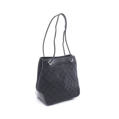 ショルダーバッグ キャンバス レザー ブラック グッチ バッグ GUCCI