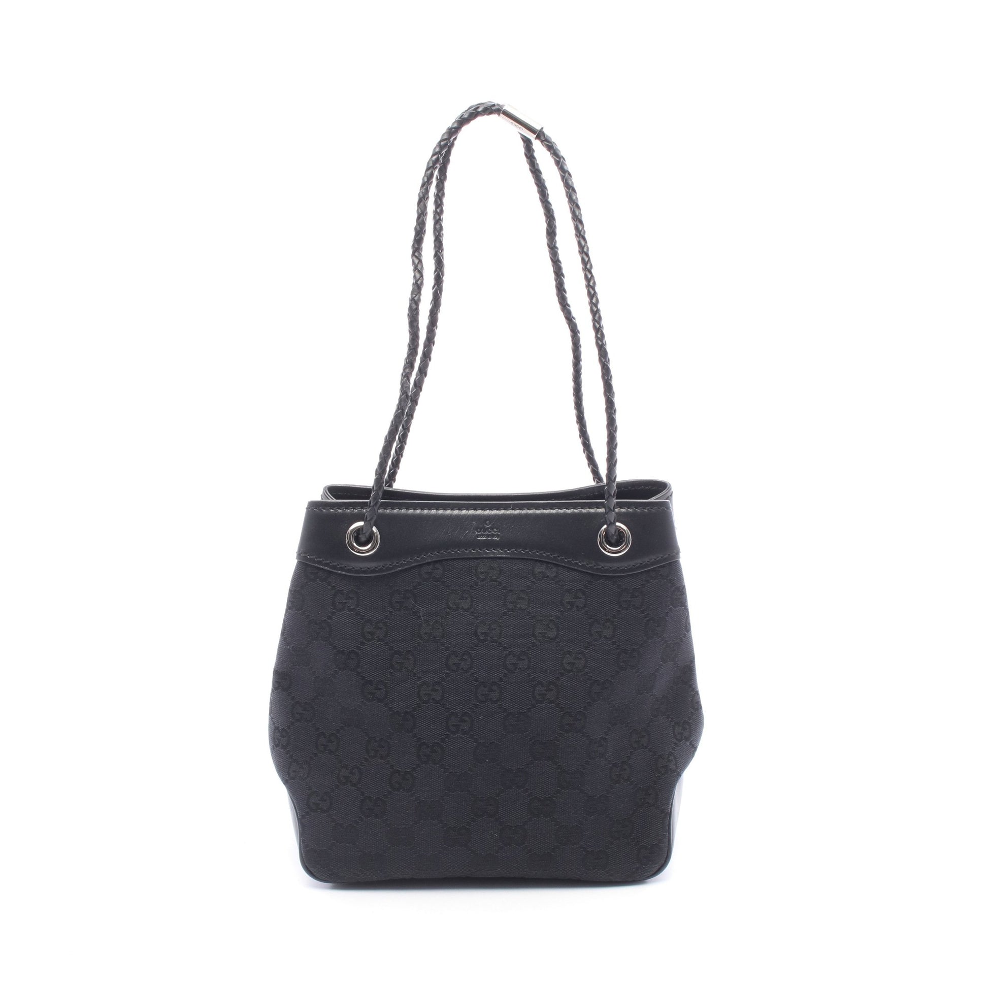 ショルダーバッグ キャンバス レザー ブラック グッチ バッグ GUCCI
