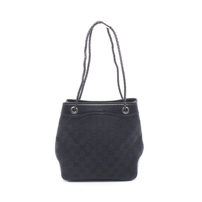 ショルダーバッグ キャンバス レザー ブラック グッチ バッグ GUCCI